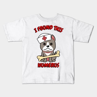Funny grey dog is a nurse Kids T-Shirt